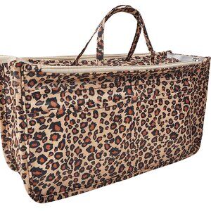 Womens Purse Organizer Insert with Zipper for Handbags Leopard Quiet Luxury
